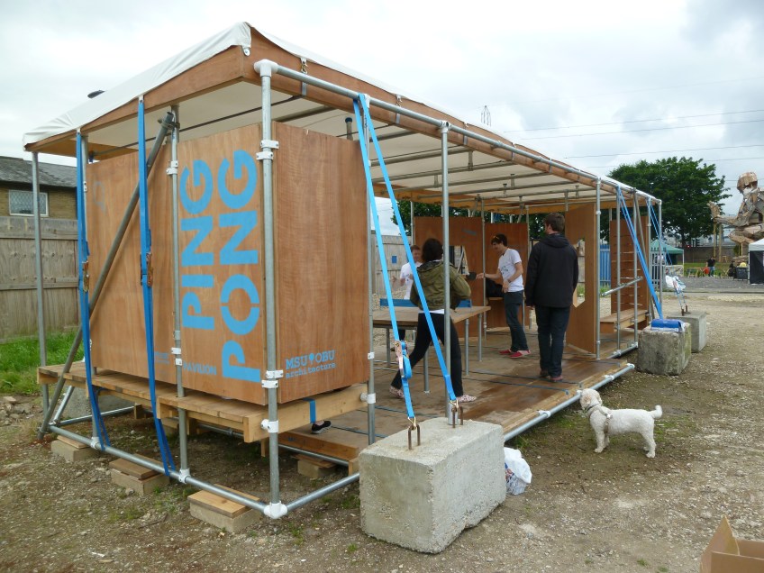 Figure 15.1: Harriet Harriss (with students from Oxford Brookes University and Montana State University), Ping Pong Pavilion, London Festival of Architecture, 2012. Courtesy of Harriet Harriss.