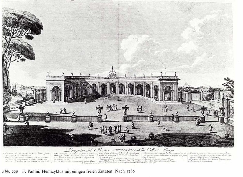 2.3: Semi-circular portico of Caffeaus by Francesco Panini (after 1780).
