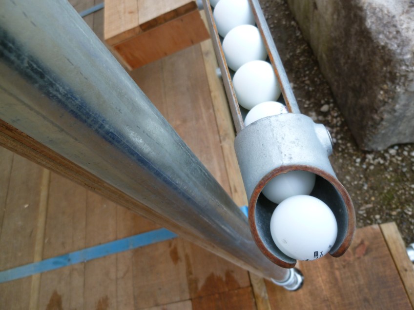 Figure 15.2: Harriet Harriss (with students from Oxford Brookes University and Montana State University), Detail of the Ping Pong Pavilion, London Festival of Architecture, 2012. Courtesy of Harriet Harriss.