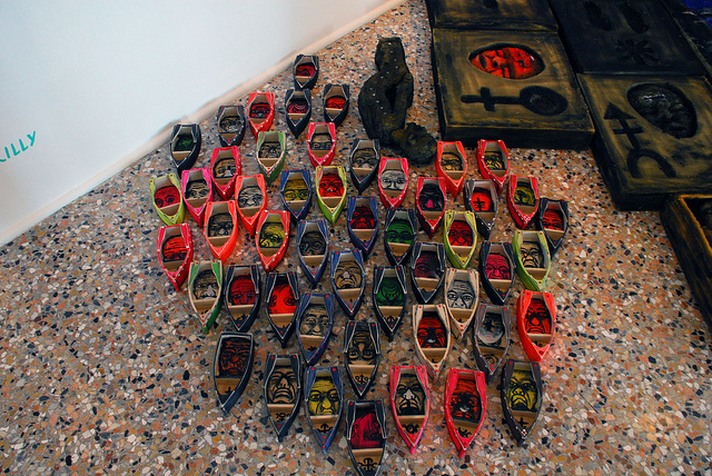 Figure 3: Killy aka Patrick Ganthier, Croix des Bossales, 2011, mixed media (variable dimensions) shown in Haïti: Royaume de ce Monde exhibition site at Fondazione Querini Stampalia (c) Conor McGarrigle.