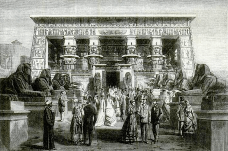 4.2: Exterior of the Egyptian pavilion-temple in the Paris 1867 exposition. Image taken from Illustrated London News, 16 November 1867.