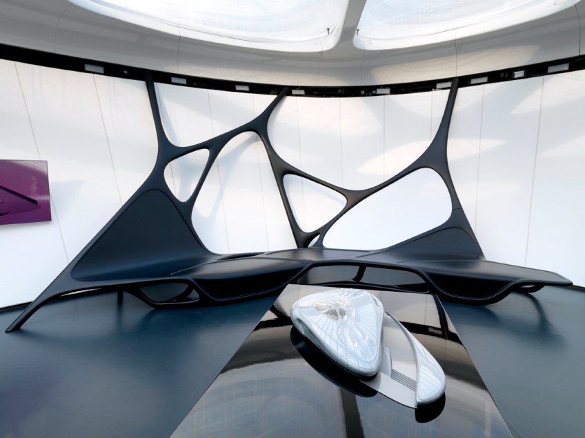 Figure 12.9: ‘Zaha Hadid – Une architecture’ exhibition, at the Mobile Art, Institut du Monde Arabe, Paris, 2011, Courtesy of IMA and Zaha Hadid Architects.